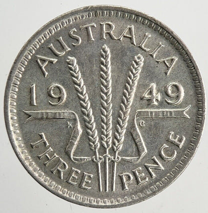 1949 Australia Threepence Silver Coin | Fine Collectable Grade | a9586