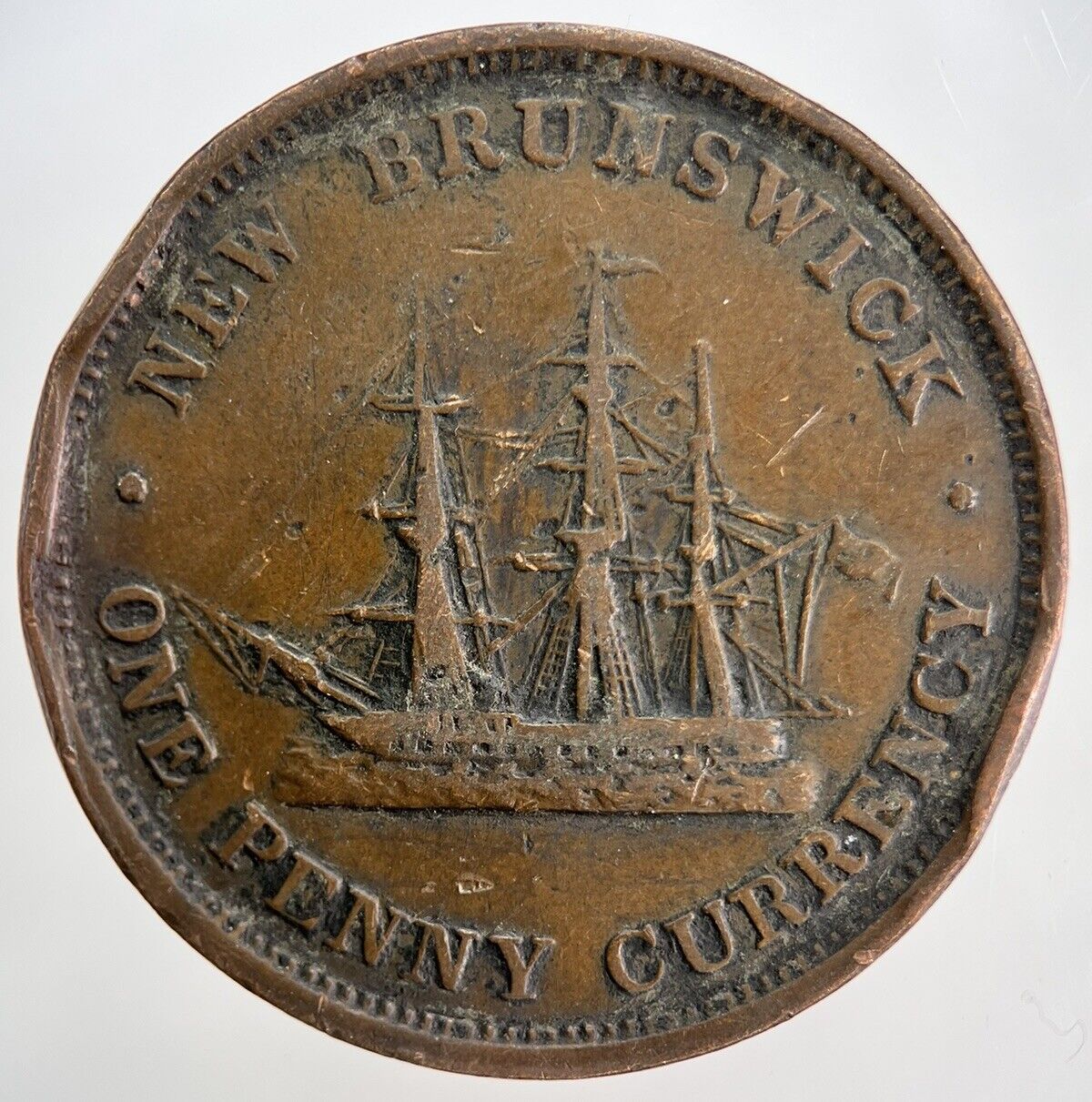 1854 Canadian Victoria New Brunswick Penny Token Coin | Collectable Grade a2219