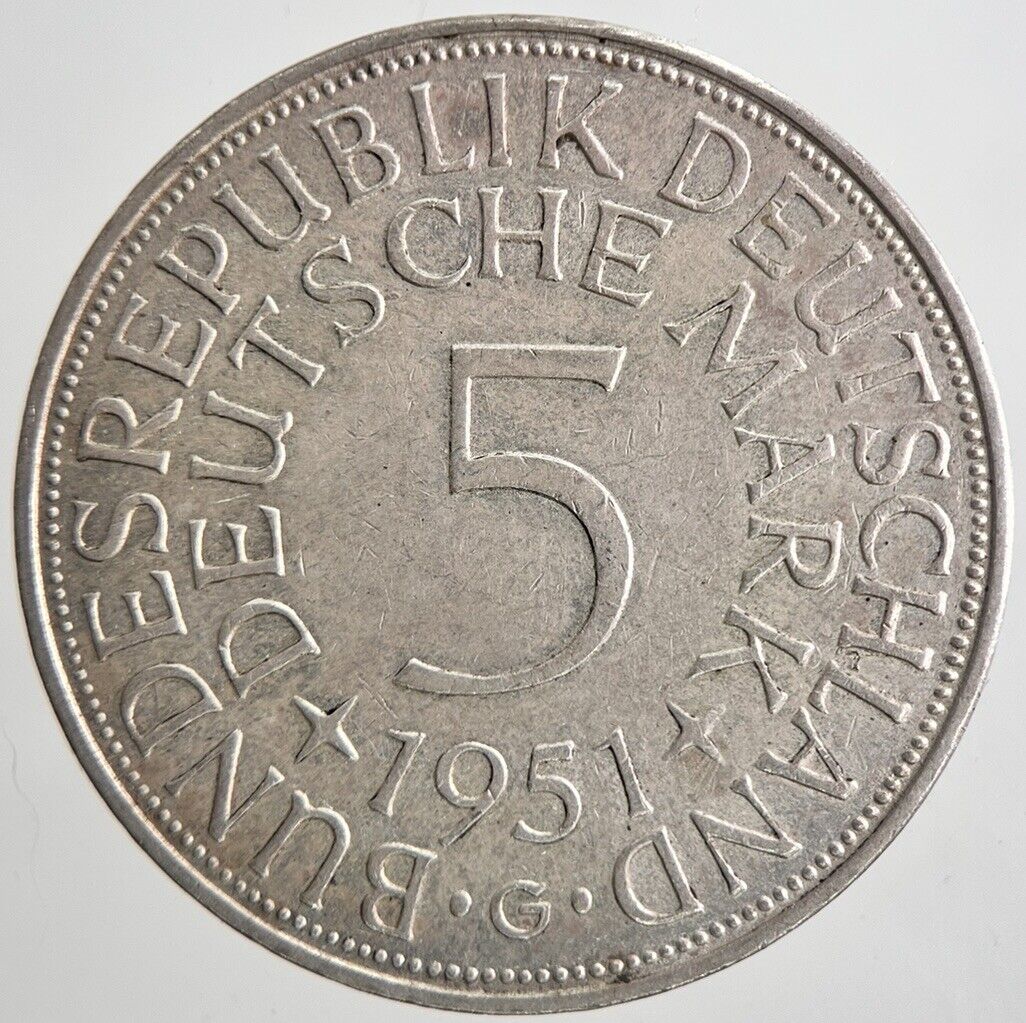 1951 Germany 5 Mark Silver Coin | Very High Grade | a6471