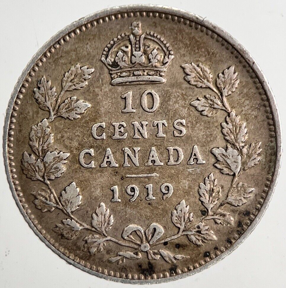 1919 Canada 10 Cents Silver Coin | Very High Grade
