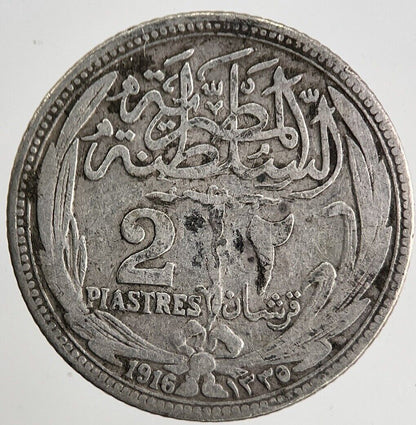 1916 Egypt 2 Piastres Silver Coin | Collectable Grade | a5711