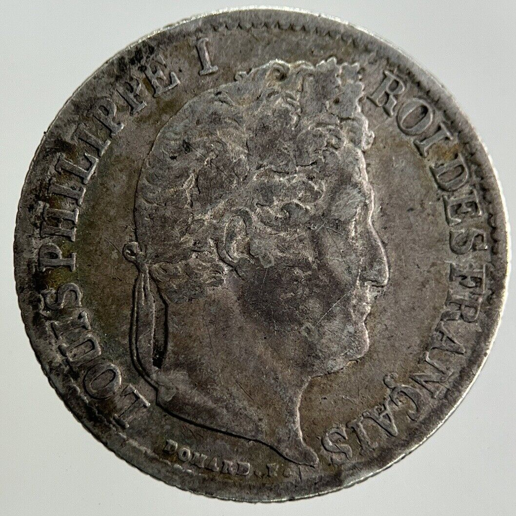 1834 France 1/2 Half Franc Silver Coin | Fine Collectable Grade