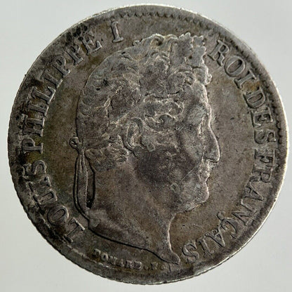 1834 France 1/2 Half Franc Silver Coin | Fine Collectable Grade