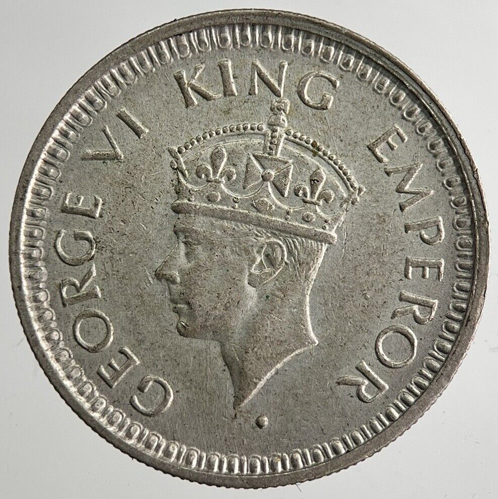 1945 India 1/4 Quarter Rupee Silver Coin | Fine Collectable Grade | a8458