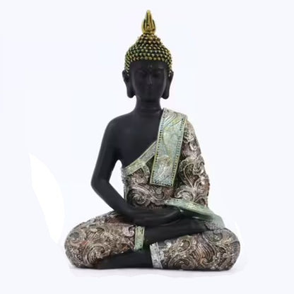 Meditating Sitting Buddha Buddhism Resin Statue Home Sculpture Gift UK