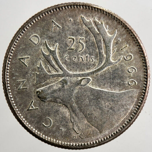 1966 Canada 25 Cents Silver Coin | Very High Grade | a5508