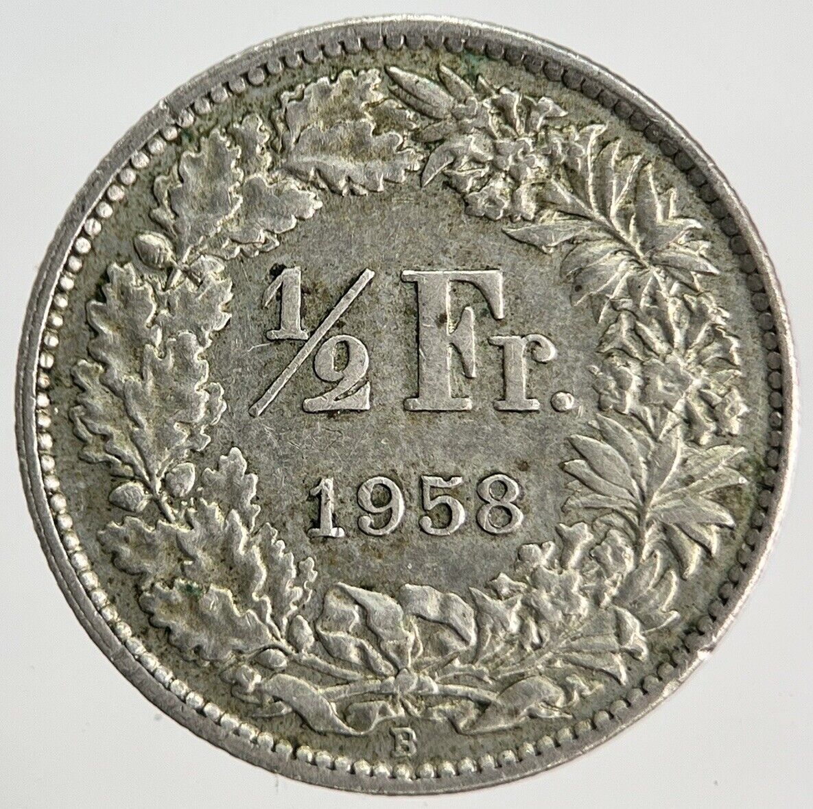 1958-B Swiss 1/2 Half Franc Silver Coin | Fine Collectable Grade | a1875