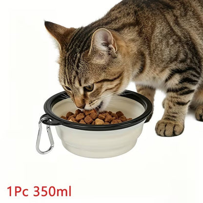 350ml Purple Pet Supplies Folding Bowl Portable Pet Folding Travel Cat Dog Bowl