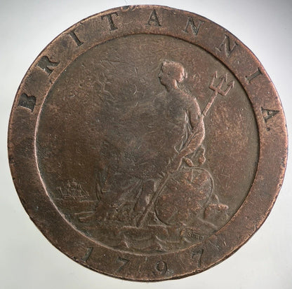1797 Stamped George III 3rd Cartwheel One Penny Coin | Collectable Grade