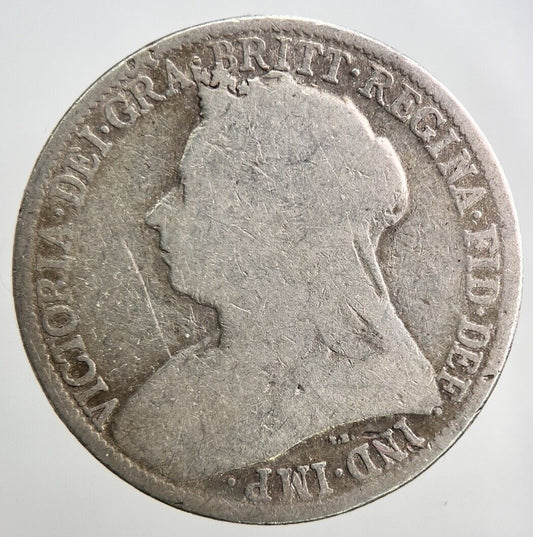 1900 British Victoria Florin Silver Coin | Worn Grade | a2805