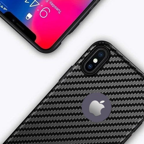 iPhone X / XS TPU Carbon Fiber Effect Slim Case Protector Premium UK Stock