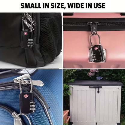 2 x TSA 3 Digit Black Metal Security Lock Luggage Case Padlock Backpack UK Stock