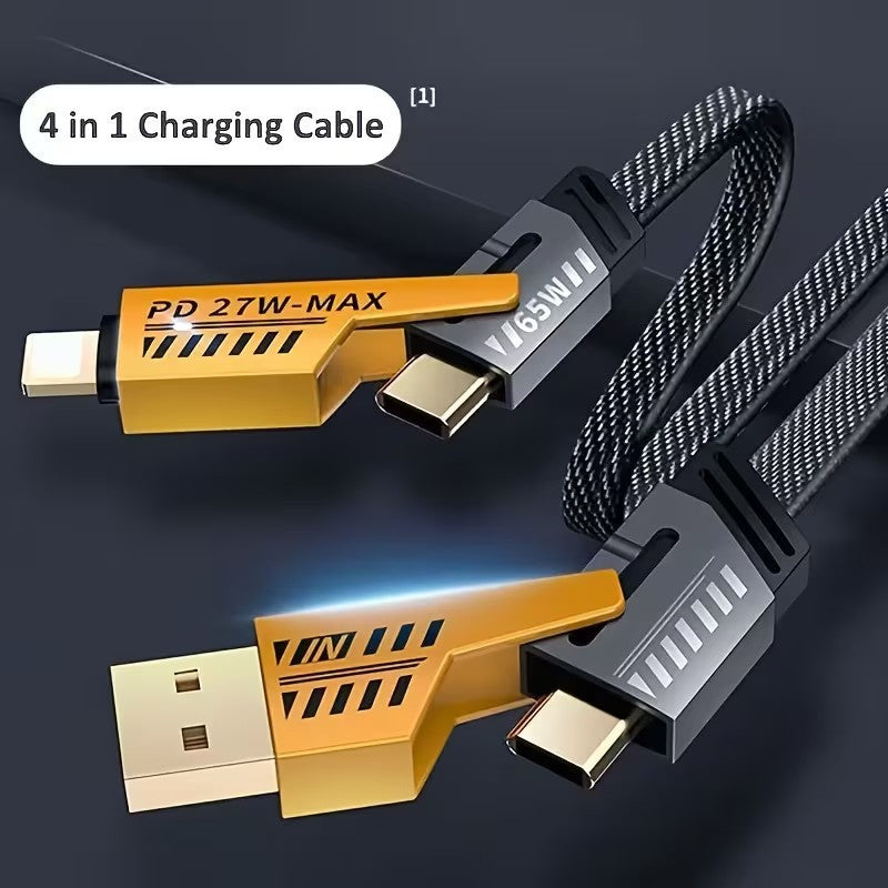 4 in 1 USB Fast Charge Charging Cable Charger Tablet iPhone Lightening Type C