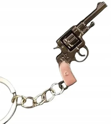 Mini Cowboy Revolver Pistol Gun Shaped Keyring Premium Keychain Gift UK