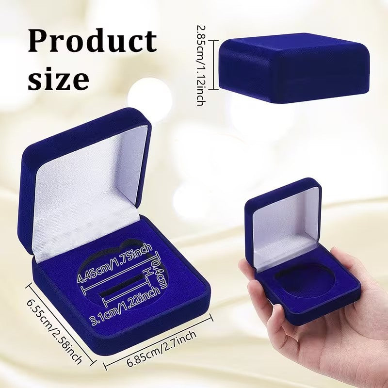 1 x Coin / Medal Display Blue Velvet Storage Protective Box + 40mm Coin Capsule