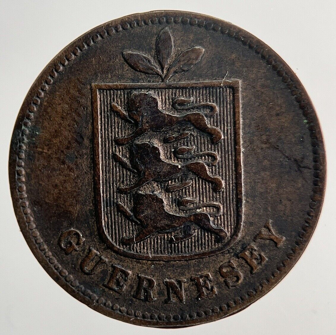 1885 Guernsey 1 One Double Coin | Fine Collectable Grade