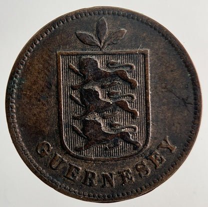 1885 Guernsey 1 One Double Coin | Fine Collectable Grade