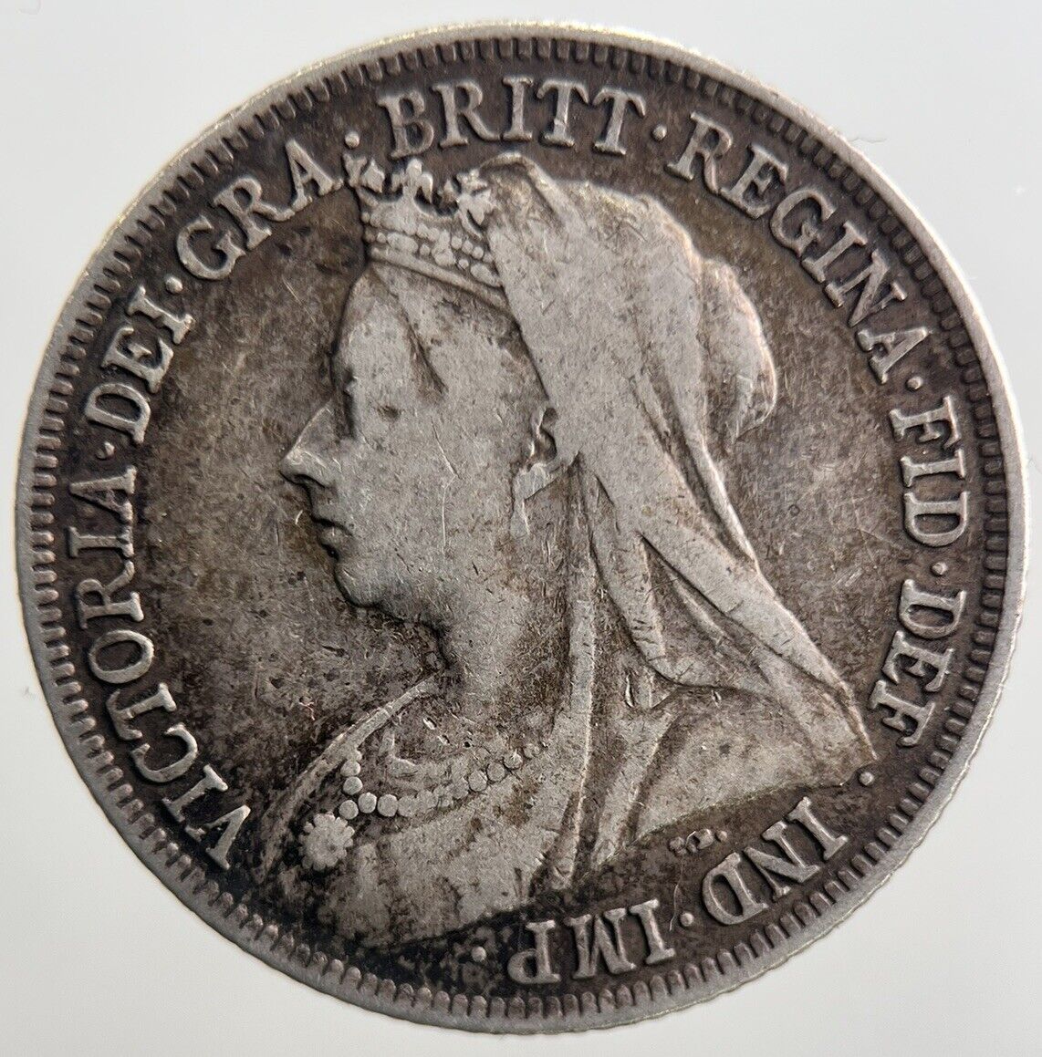1901 Veiled Head Victoria Shilling Silver Coin | Fine Collectable Grade | a2659