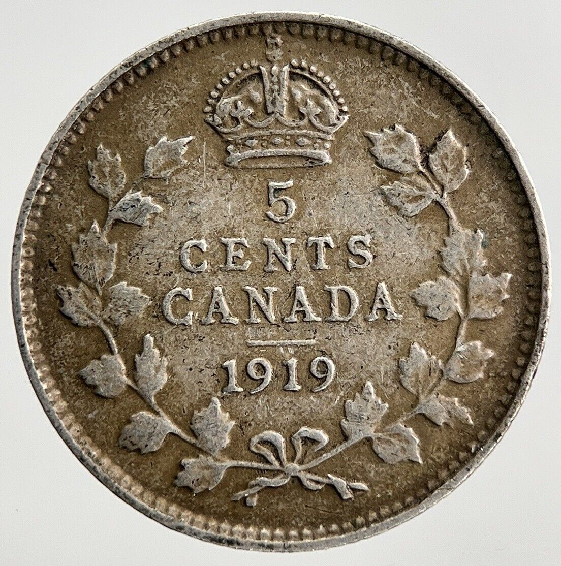 1919 Canada 5 Cents Silver Coin | Fine Collectable Grade