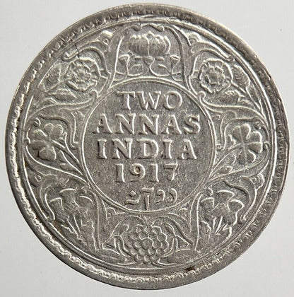 1917 India Silver 2 Annas Coin | Very High Grade | a5602