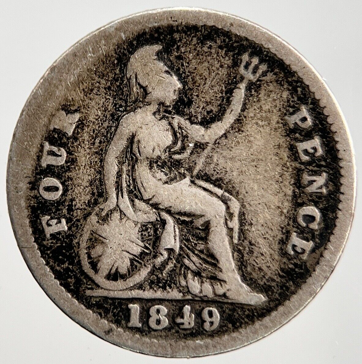 1849 Victoria Four-Pence Silver Coin | Collectable Grade | a1758