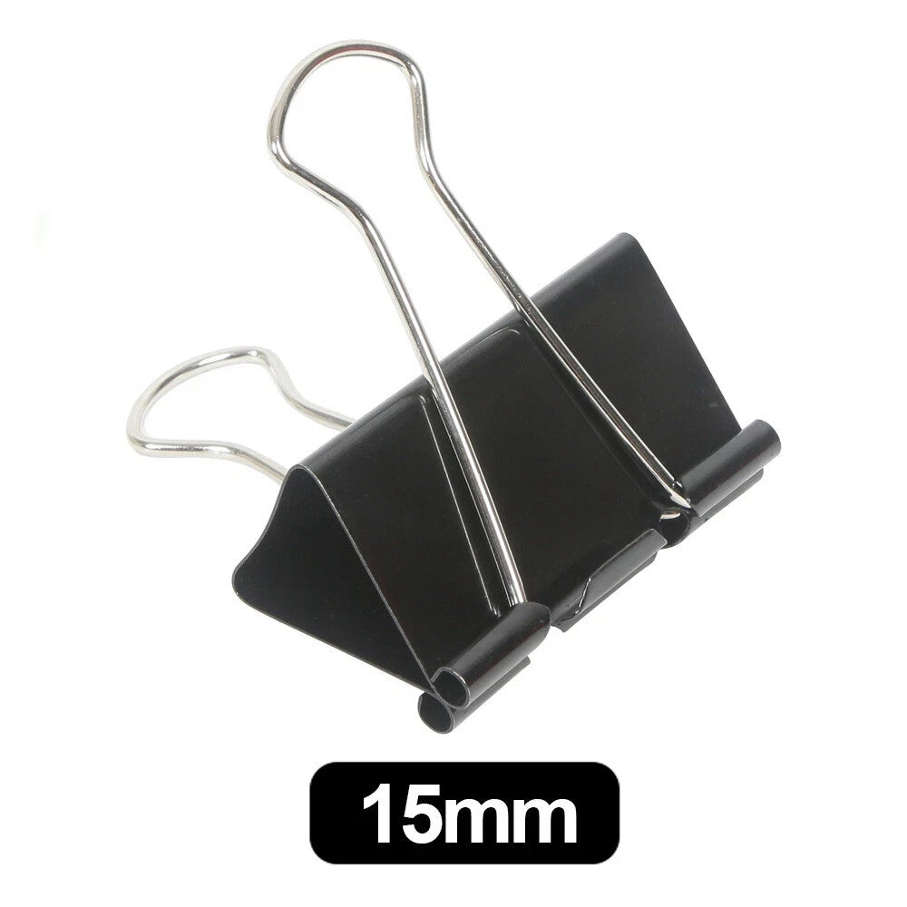 20 x 15mm Bulldog Foldback Clips Metal Binder Grip Paper Clip Fold Back