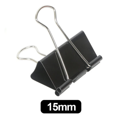 20 x 15mm Bulldog Foldback Clips Metal Binder Grip Paper Clip Fold Back