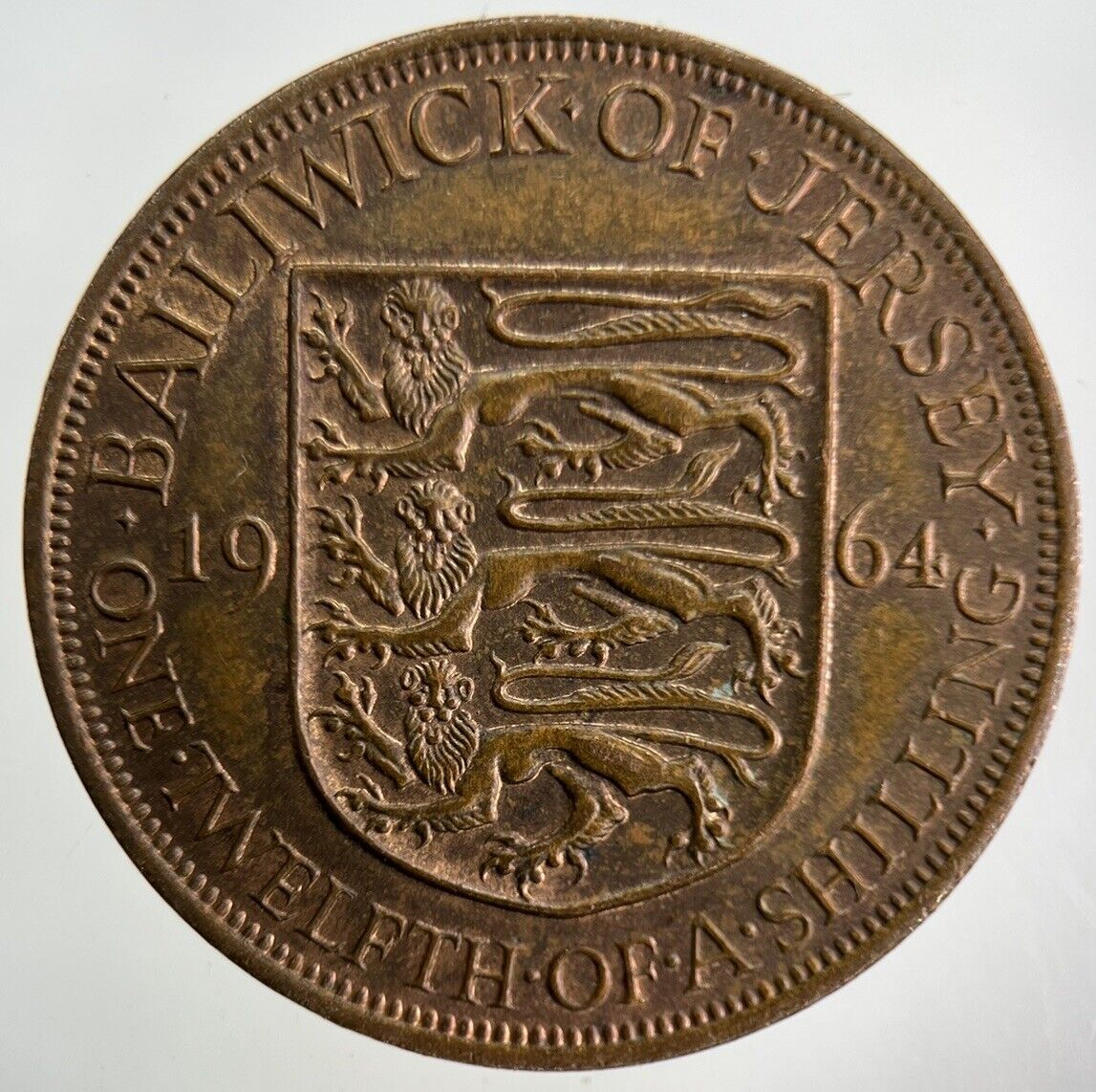 1964 Jersey 1/12 One Twelfth Of A Shilling Coin | Fine Collectable Grade
