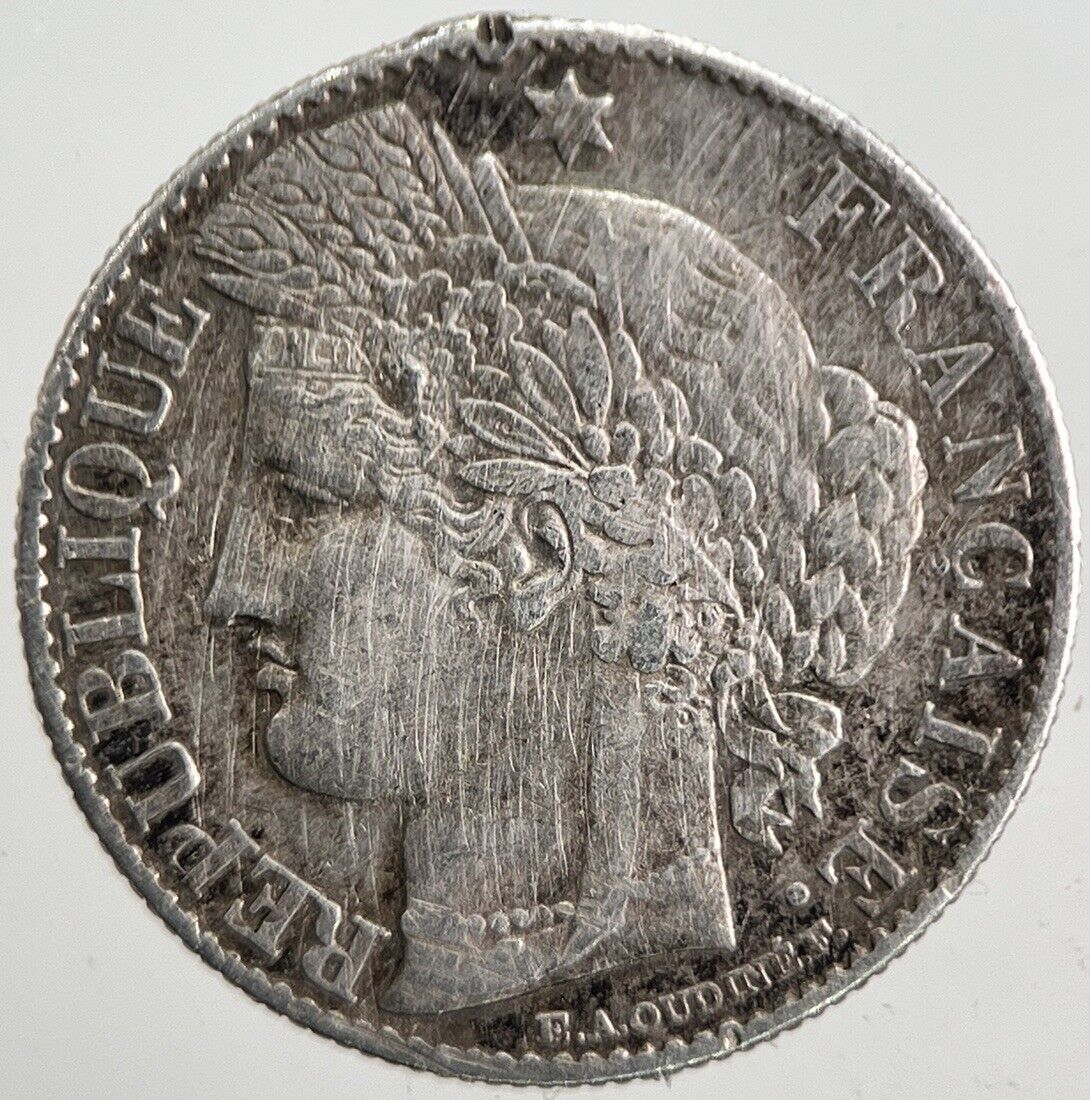 1891 France 50 Centimes Silver Coin | Fine Collectable Grade