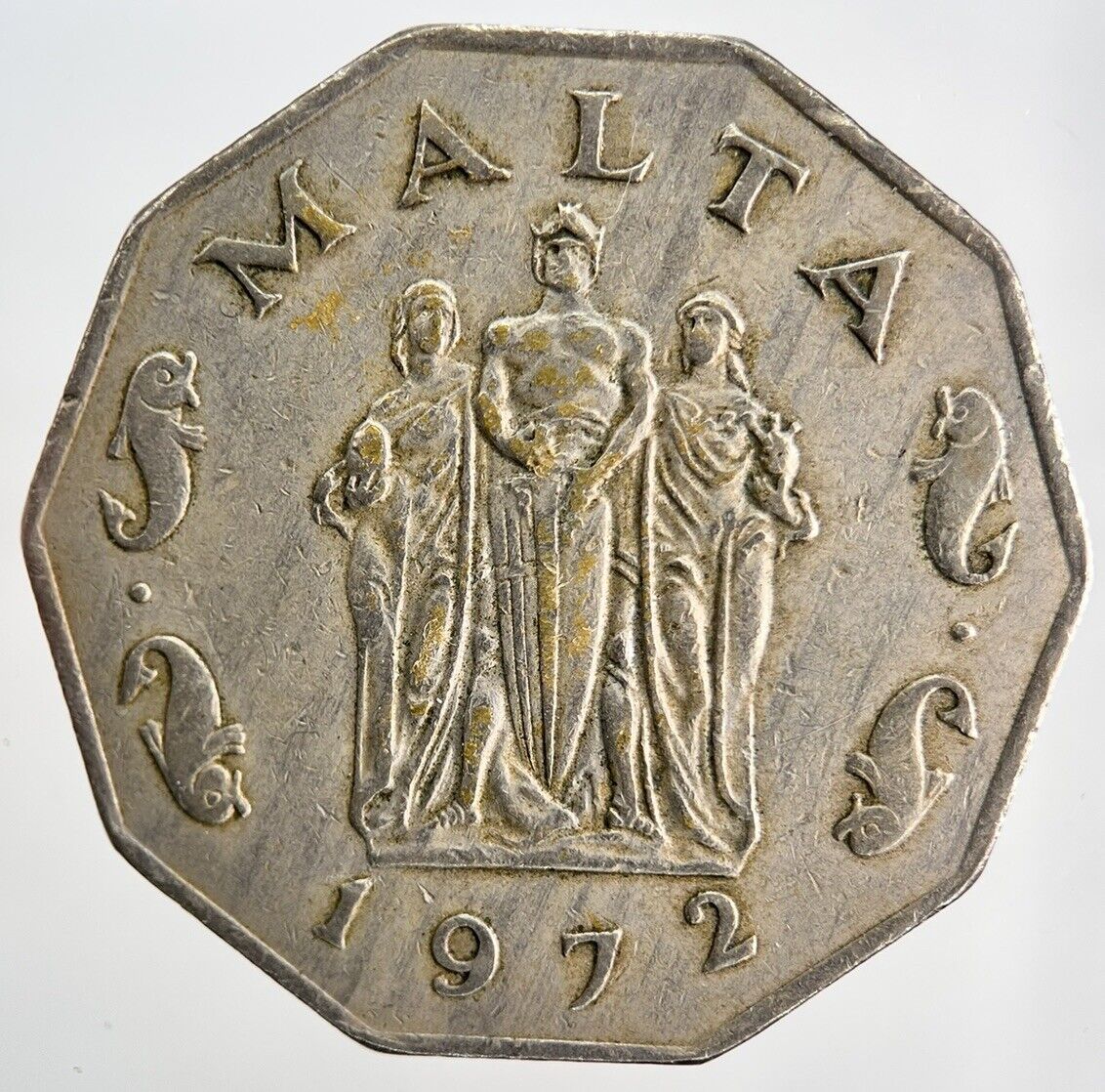 1972 Maltese 50 Cents Coin | Fine Collectable Grade | a2215