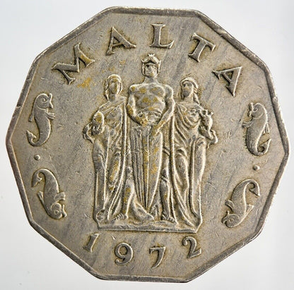 1972 Maltese 50 Cents Coin | Fine Collectable Grade | a2215