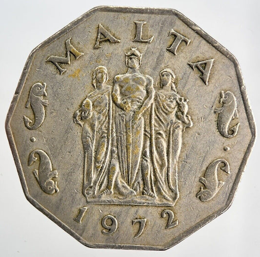 1972 Maltese 50 Cents Coin | Fine Collectable Grade | a2215