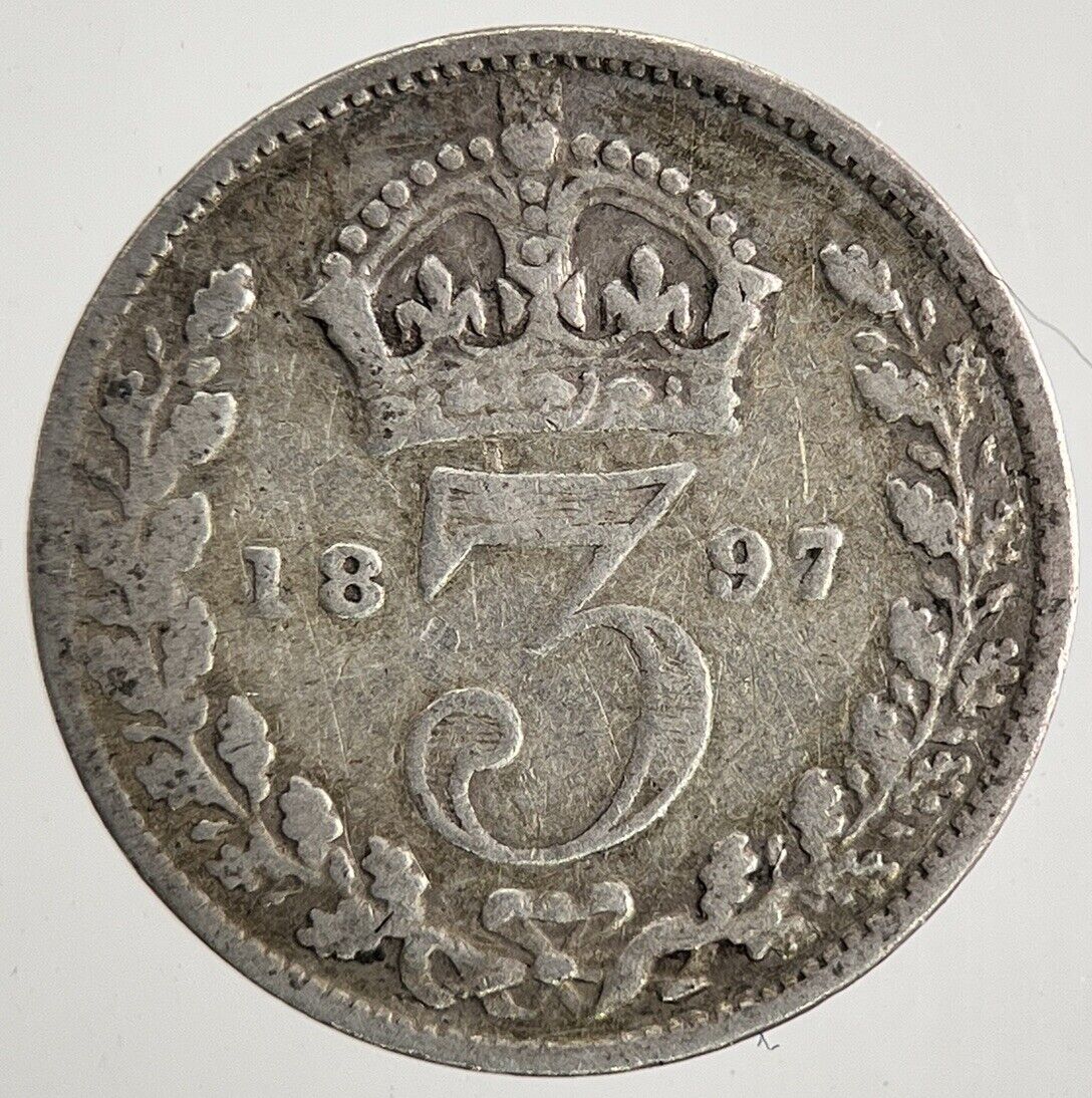 1897 Victoria Threepence Silver Coin | Collectable Grade | a9554