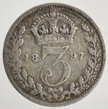 1897 Victoria Threepence Silver Coin | Collectable Grade | a9554