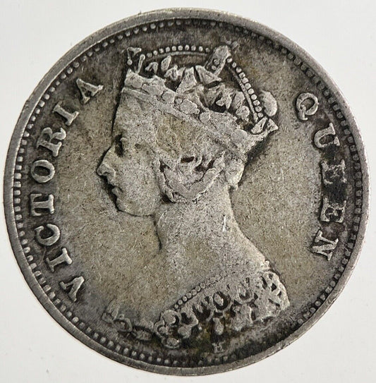 1900 Victoria Hong Kong 10 Cents Silver Coin | Fine Collectable Grade | a9597