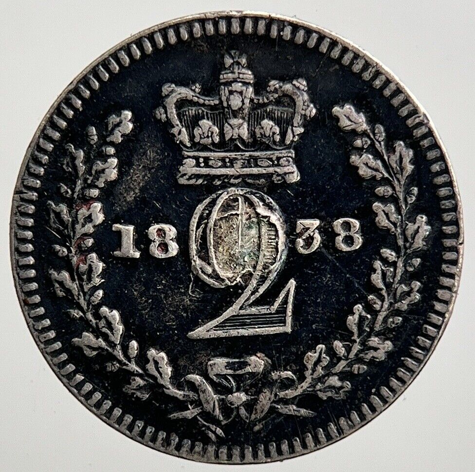 1838 Victoria Maundy Two-Pence Silver Coin | Fine Collectable Grade