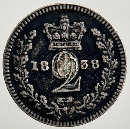 1838 Victoria Maundy Two-Pence Silver Coin | Fine Collectable Grade