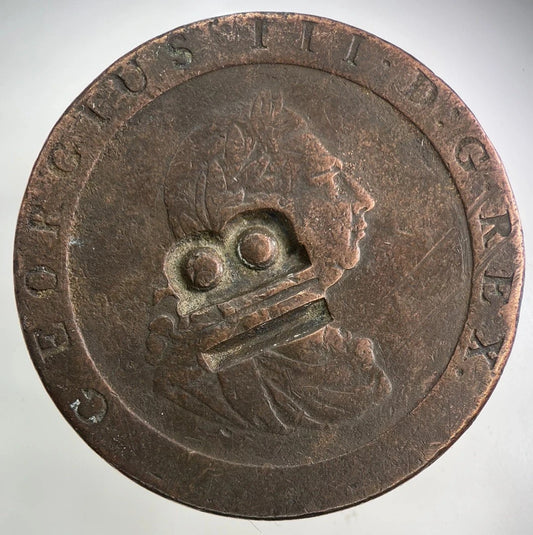 1797 Stamped George III 3rd Cartwheel One Penny Coin | Collectable Grade