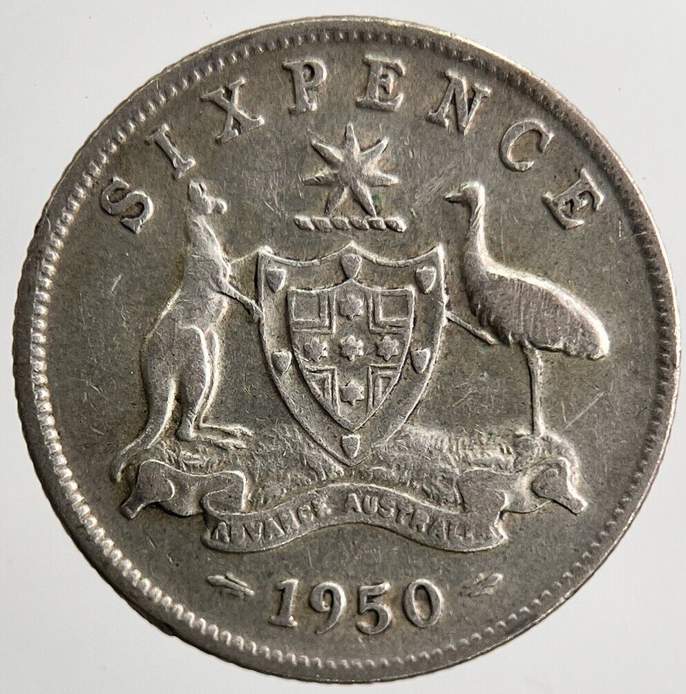 1950 Australia Sixpence Silver Coin | Fine Collectable Grade | a5518
