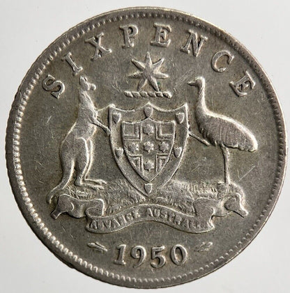 1950 Australia Sixpence Silver Coin | Fine Collectable Grade | a5518