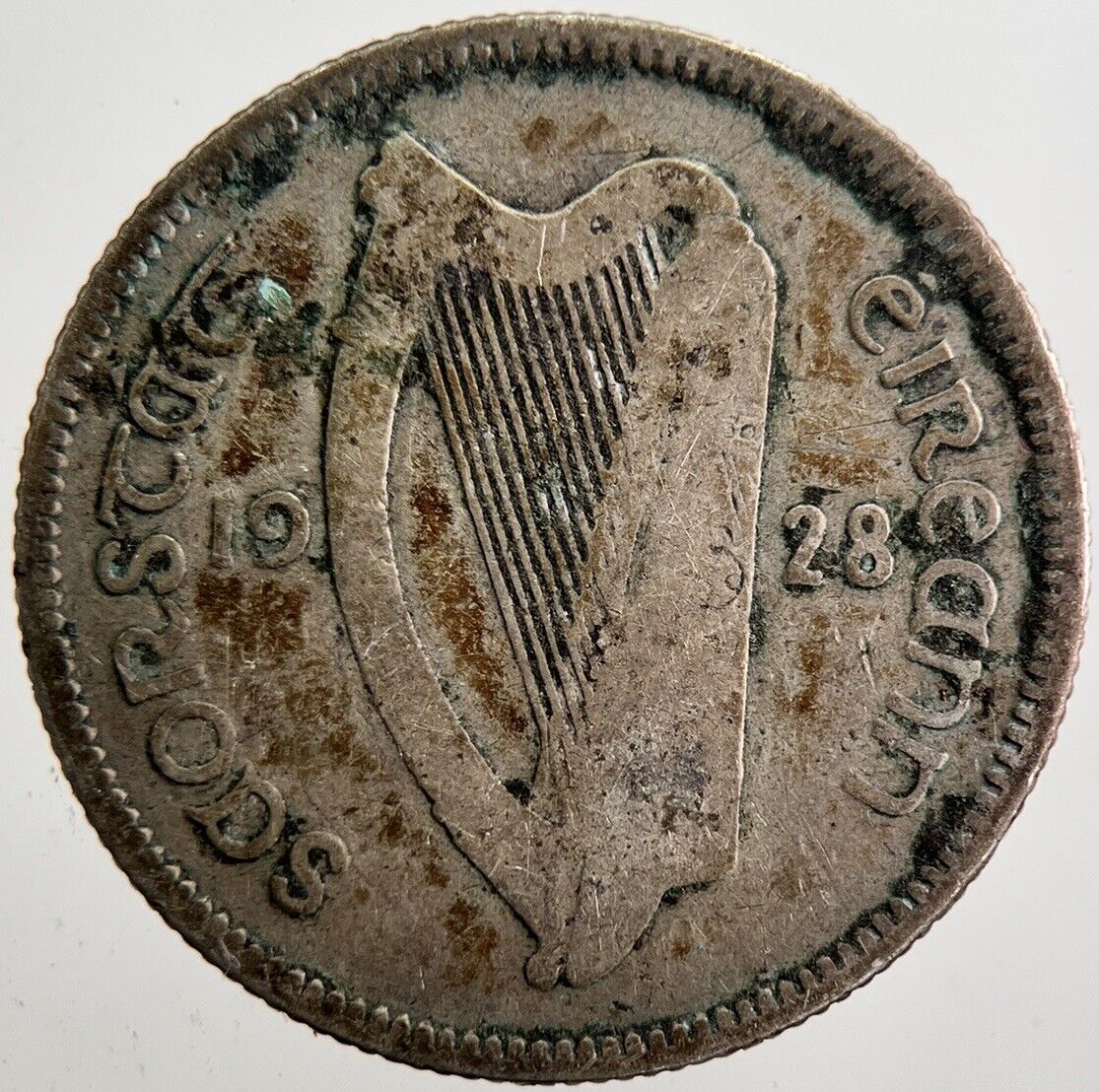 1928 Irish Shilling 1s Bull Silver Coin | Collectable Grade | a7367
