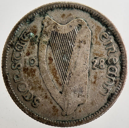 1928 Irish Shilling 1s Bull Silver Coin | Collectable Grade | a7367