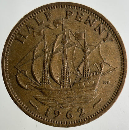 1962 Elizabeth II 2nd Half-Penny Coin | Fine Collectable Grade