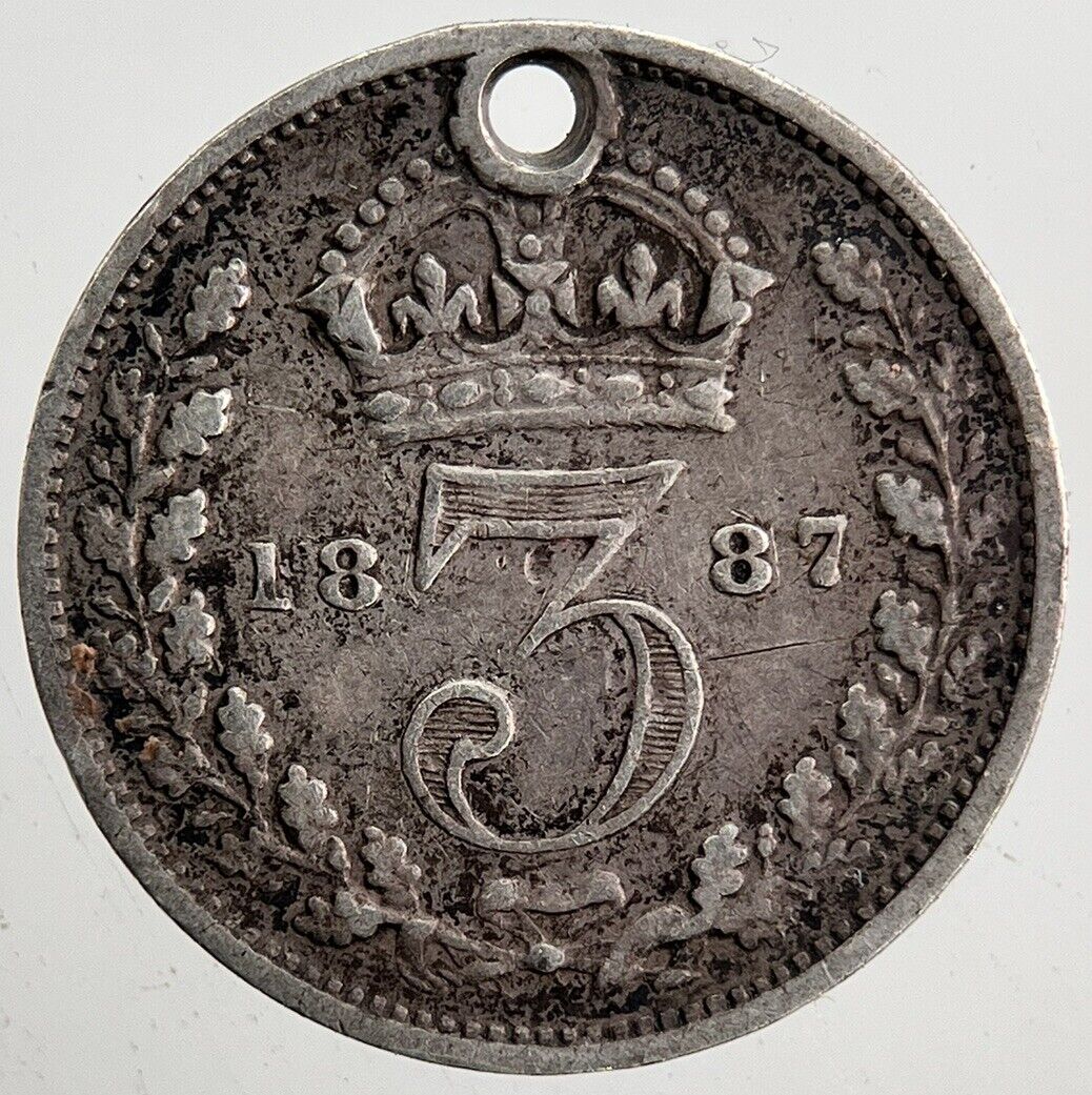 1887 Victoria Threepence Silver Coin | Fine Collectable Grade | a5428
