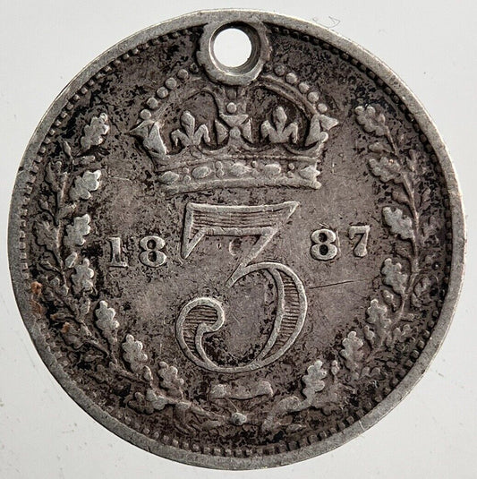 1887 Victoria Threepence Silver Coin | Fine Collectable Grade | a5428