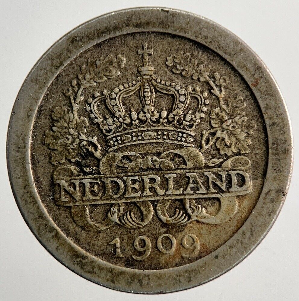 1909 Netherlands 5 Cents Coin | Fine Collectable Grade | a9532