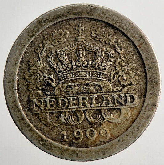1909 Netherlands 5 Cents Coin | Fine Collectable Grade | a9532