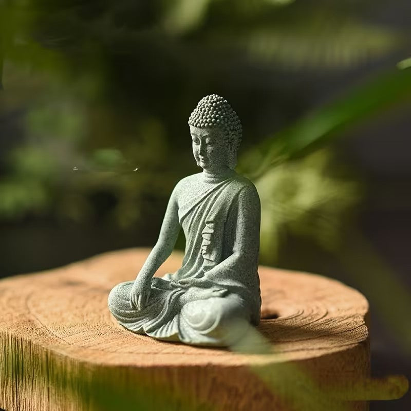 Mini Stone Outdoor Zen Meditating Buddha Statue Figurine Sculpture Gift UK