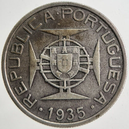 1935 Mozambique 5 Escudos Silver Coin | Fine Collectable Grade