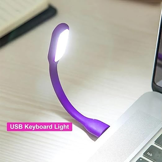 Purple Travel USB LED Bending Torch Flash - Light Night Reading Light UK Stock